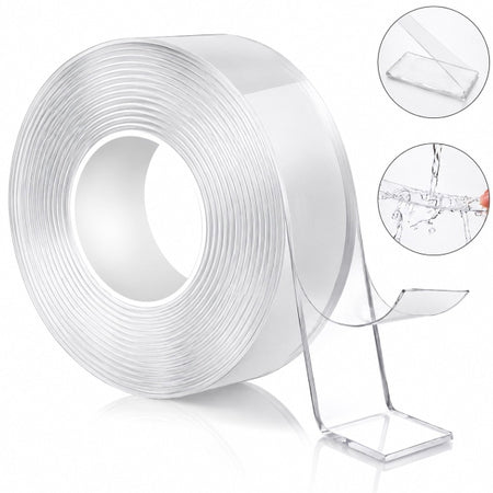 Banda dublu adeziva transparenta reutilizabila 30mm x 3m Nano Tape Crystal HighPower AAA176