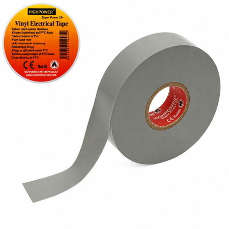 Banda izolatoare gri vinil 19mm x 20m Premium Super Power 33 HighPower AAB850