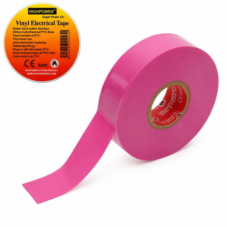 Banda izolatoare roz vinil 19mm x 20m Premium Super Power 33 HighPower AAB853