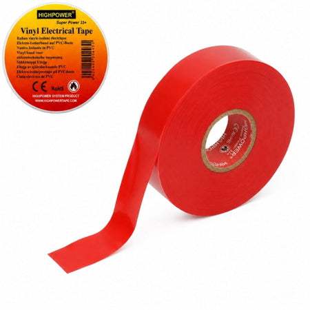 Banda izolatoare rosie vinil 19mm x 20m Premium Super Power 33 HighPower AAB855