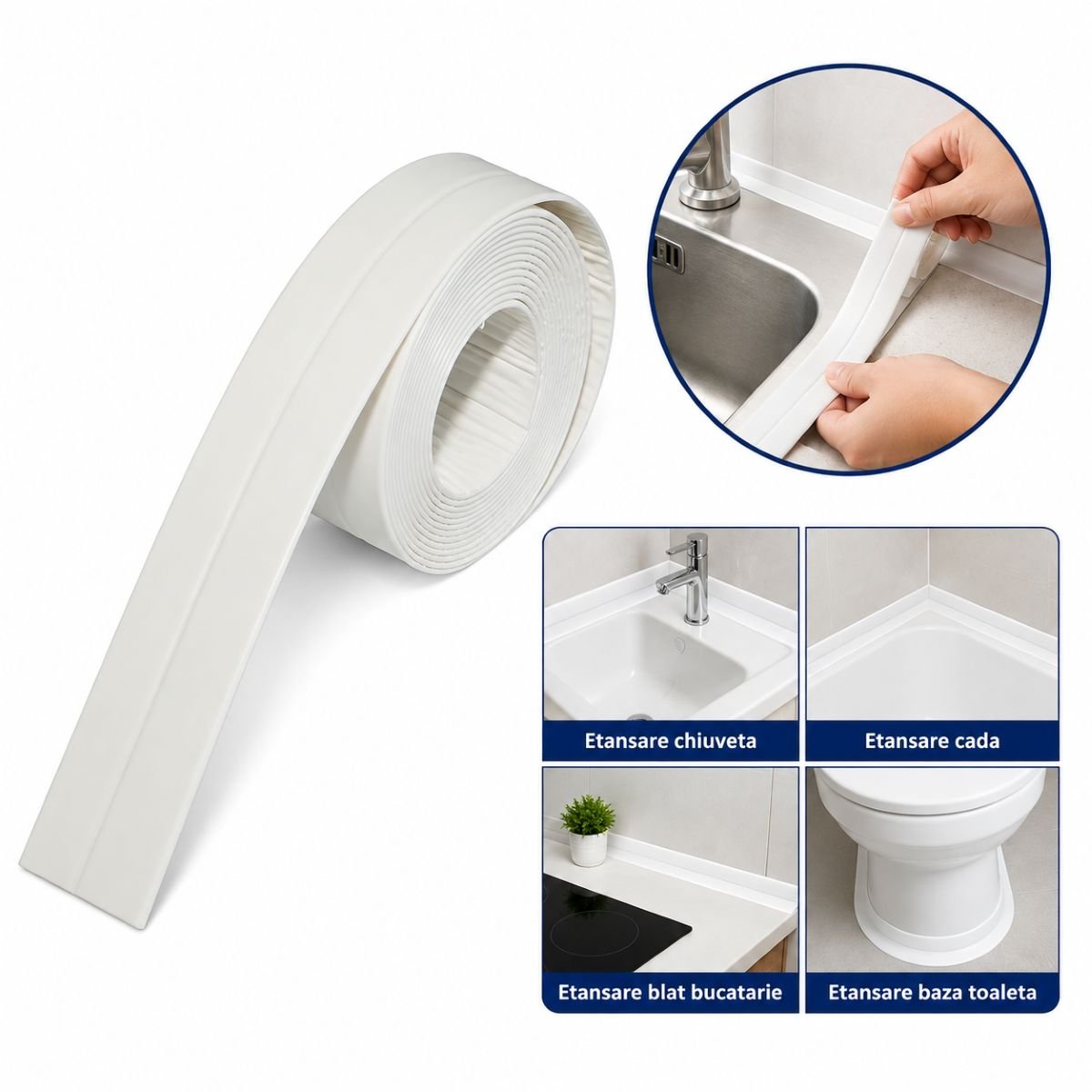 Banda etansare cada si chiuveta impermeabila autoadeziva 38mm x 3.2m HighPower AAA148