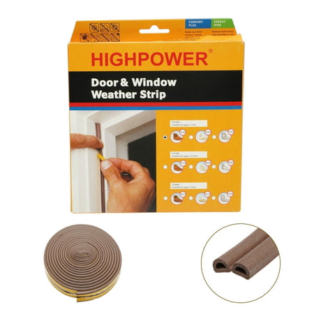 Garnitura etansare usi si ferestre maro autoadeziva 10m profil D 3-7mm EPDM HighPower AAA172