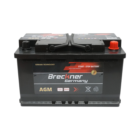 Baterie auto AGM start-stop 12V/80Ah, 950A la pornire 315x175x195mm Breckner Germany