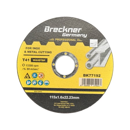 Panza disc flex pentru taiat si polizat inox T41 115x1.6x22mm Breckner Germany
