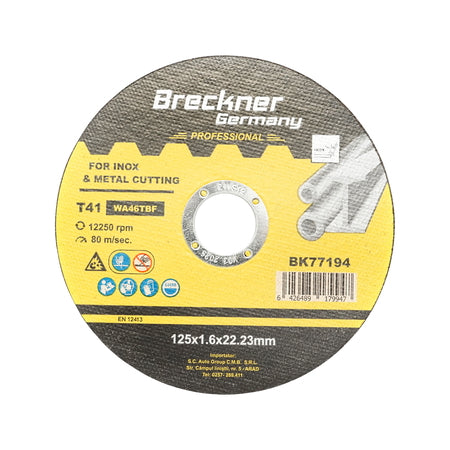 Panza disc flex pentru taiat si polizat inox T41 125x1.6x22mm Breckner Germany