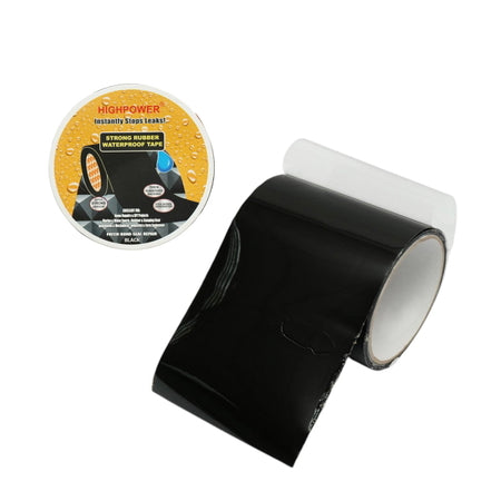 Banda super adeziva impermeabila cauciucata neagra 100mm x 1.5m HighPower AAA144