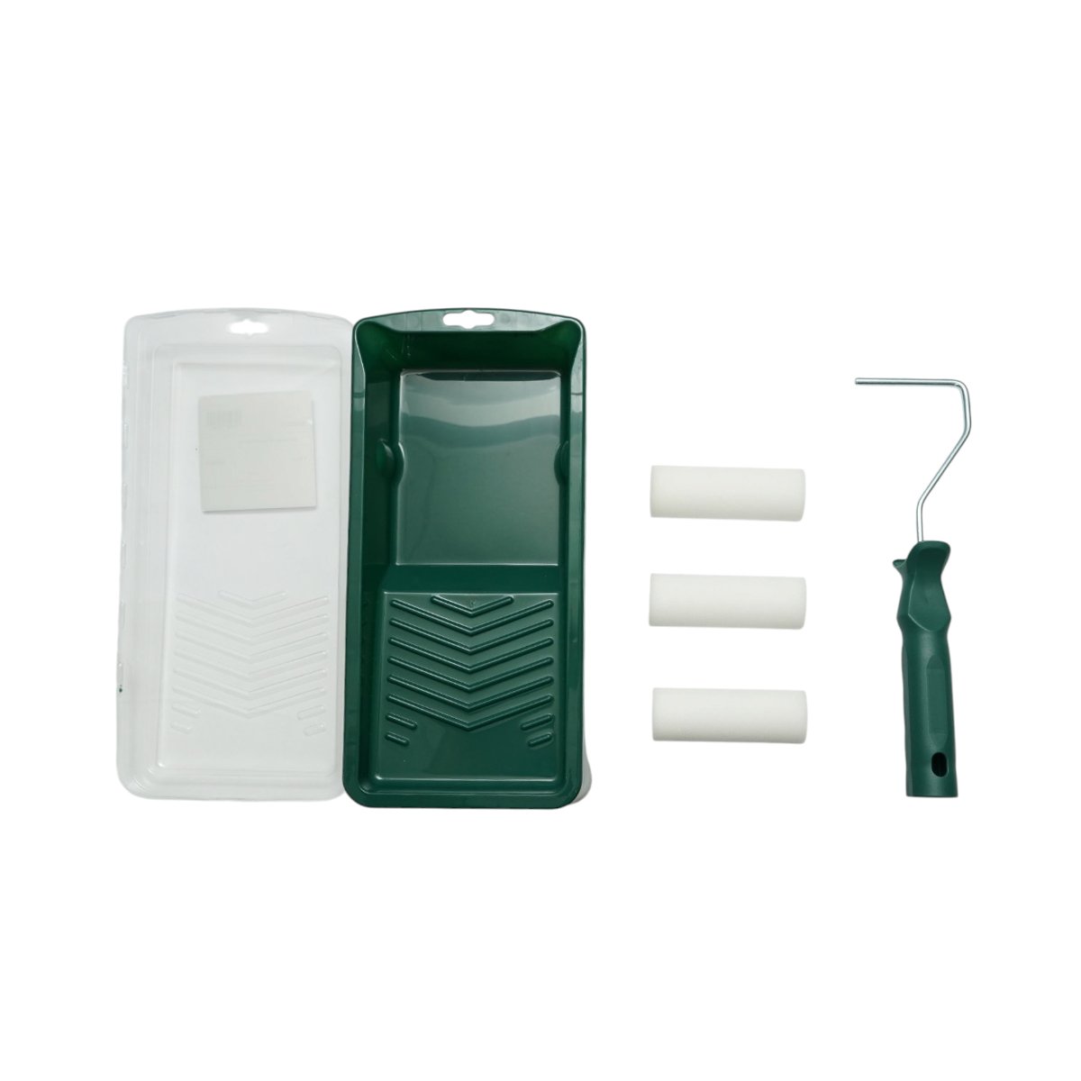 Set mini trafalet cu 3 role burete 10cm maner PP tavita vopsea rezerva tavita 6 piese Breckner Germany BK00371