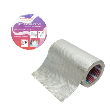 Banda butilica hidroizolanta autoadeziva 200mm x 5m cu folie de aluminiu HighPower AAA143