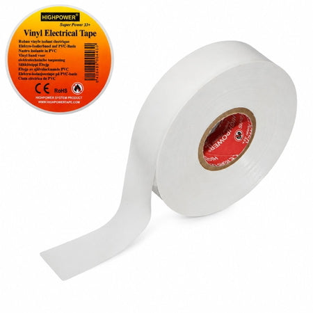 Banda izolatoare alba vinil 19mm x 20m Premium Super Power 33 HighPower AAB849