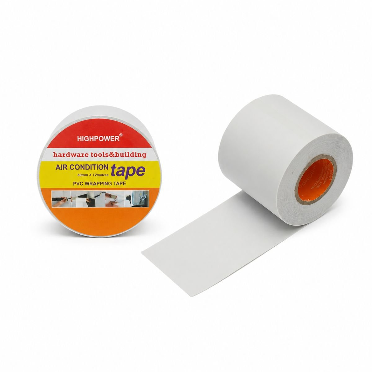 Banda matisat aer conditionat PVC alba neadeziva 60mm x 12m HighPower AAA153