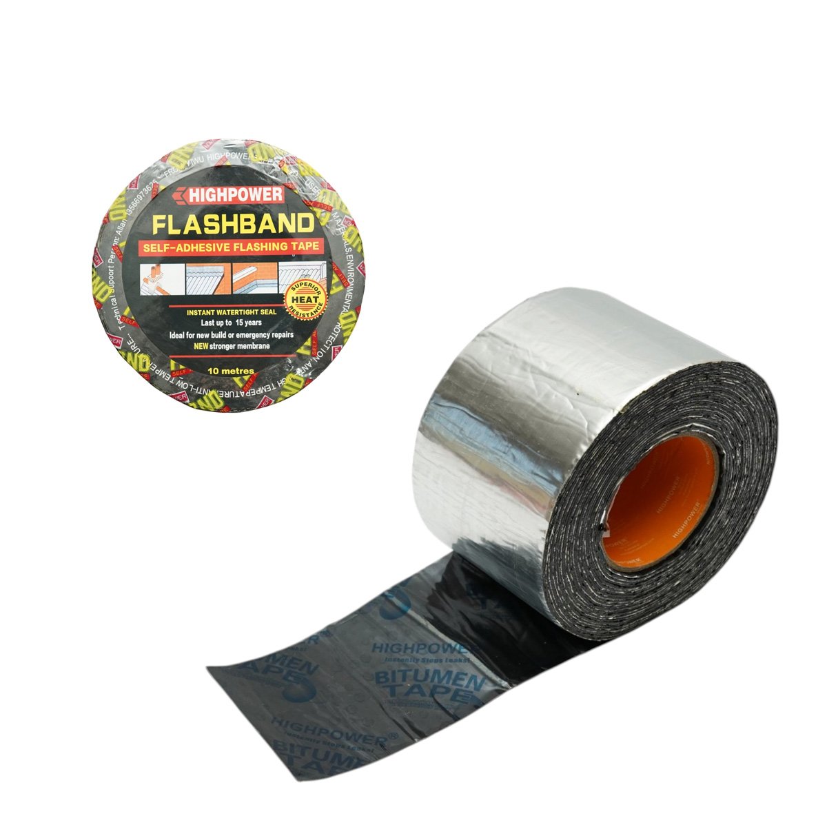 Banda bituminoasa autoadeziva 100mm x 10m pentru etansare si hidroizolare HighPower AAA139