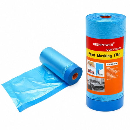 Folie protectie vopsit si zugravit cu banda adeziva albastra 1100mm x 25m HighPower AAA135