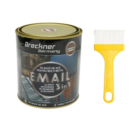 Vopsea rosu imperial 750g email anticoroziva 3 in 1 pentru metal, direct pe rugina, pe baza de apa