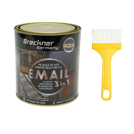 Vopsea cenusiu 750g email anticoroziva 3 in 1 pentru metal, direct pe rugina, pe baza de apa