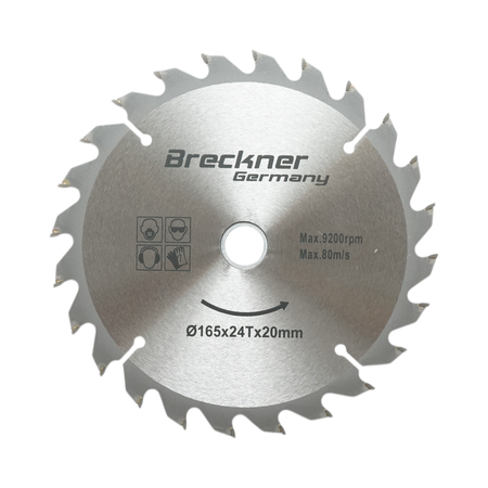 Disc circular vidia pentru lemn 165x20mm, 24 dinti, turatie maxima 9200rpm Breckner Germany
