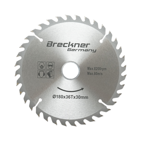 Disc circular vidia pentru lemn 180x30mm, 36 dinti, turatie maxima 8200rpm Breckner Germany