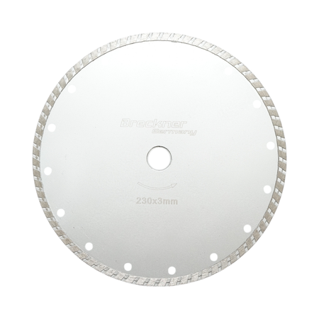 Disc diamantat turbo sinterizat 230x3x22.23, taiere umeda/uscata pentru piatra, gresie, ceramica, marmura Breckner Germany