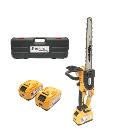 Drujba electrica 1060W cu 2 acumulatori 21V, 6Ah Li-ion, motor brushless, lama 12 inch (300mm) Breckner Germany