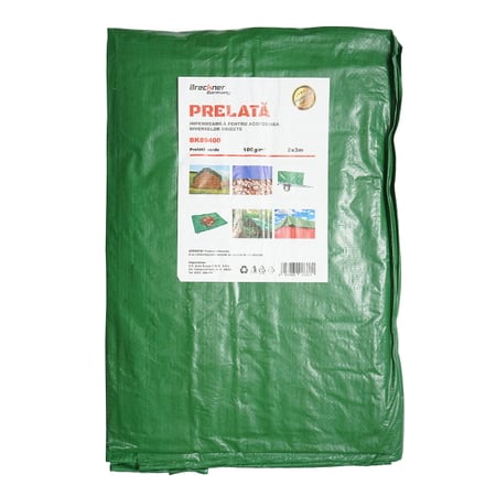 Prelata cu ochiuri de prindere 100g/m2 verde 2x3m Breckner Germany