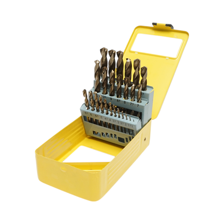 Set 25 burghie elicoidale HSS 1-13mm cu tija cilindrica pentru metal Crownman