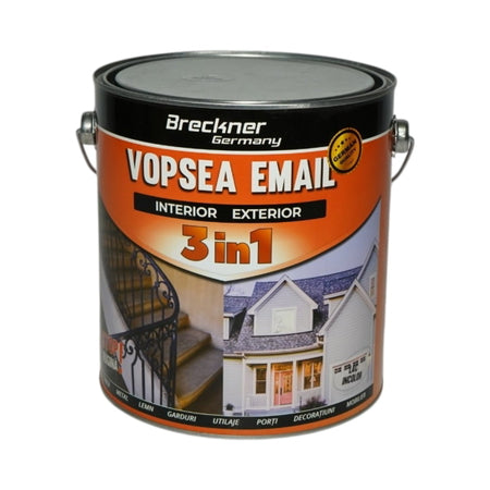 Vopsea email lac incolor anticoroziva 3 in 1 pe baza de solvent, direct pe rugina, interior si exterior, 3.5L Breckner Germany